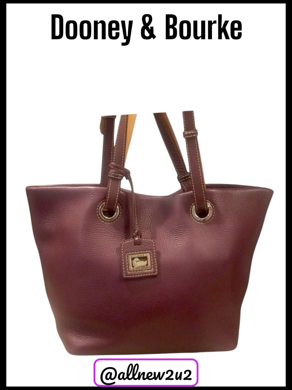 Dooney and Bourke Butter Soft Pebbled leather Tote/Satchel Deep Bordeaux Tote